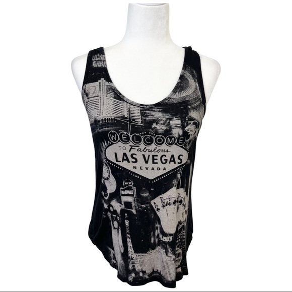 Banana Expression Las Vegas Graphic Muscle Tee Tank Semi Sheer Size Medium - Picture 16 of 16